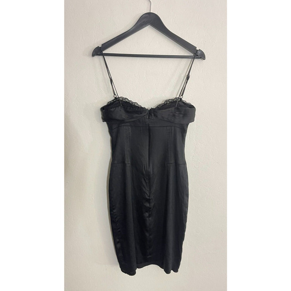 Laundry Design Vintage Y2K Little Black Dress sz 0 XS Babydoll Lace Trim Empire - Picture 8 of 9